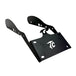 Black metal TC Bros. License Plate Relocation Bracket for 2010-2022 Harley-Davidson Sportster with mounting hardware for saddlebag installation.