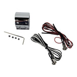 A set of HardDrive 1" chrome wires and a HardDrive Dual Handlebar Switch Kit - Chrome - 1" for a motorcycle.