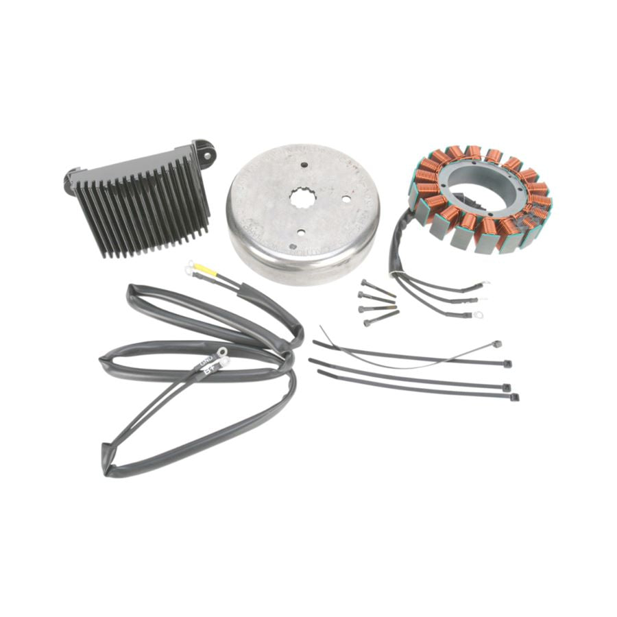 A CE-84T-99 Stator Rotor & Regulator Kit for an electric motor with wires and Cycle Electric charging system.