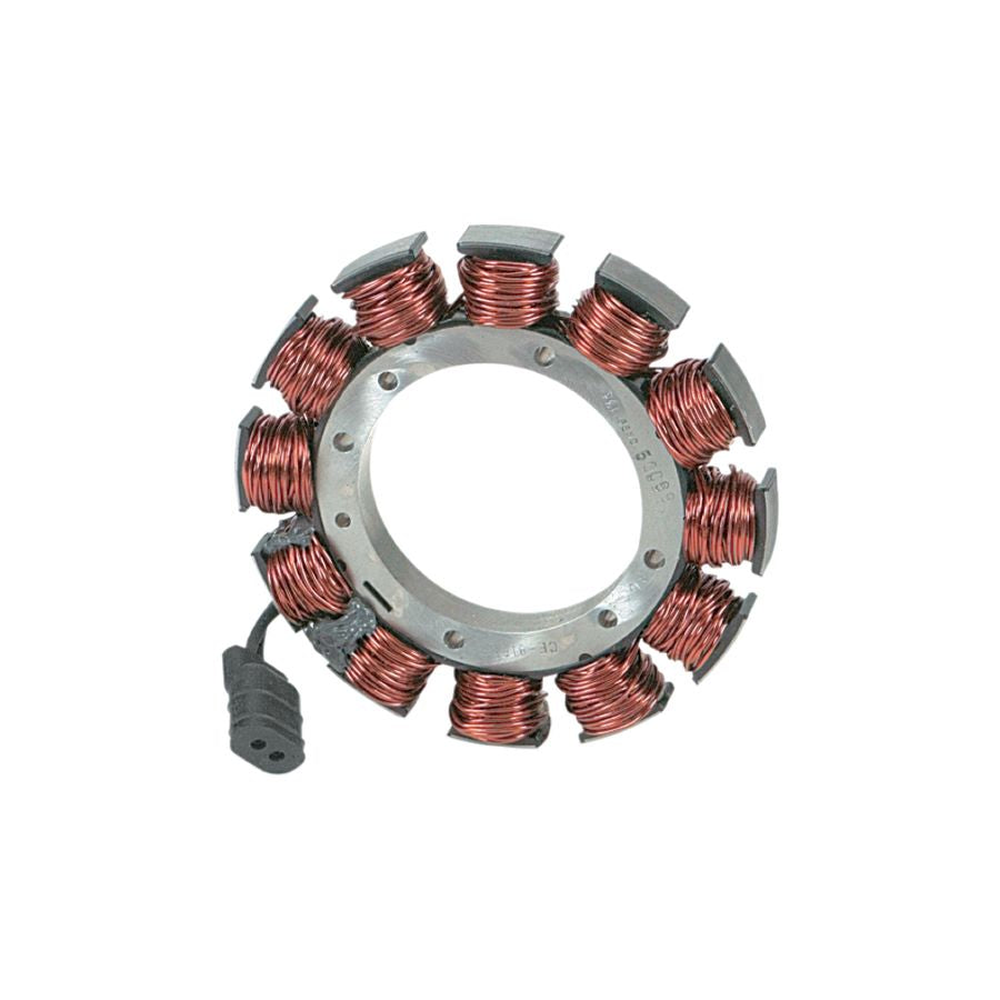 A ring of CE-8188 Stator fits 1981-1988 Harley Davidson Big Twin Models OEM 29965-81A wires on a white background.