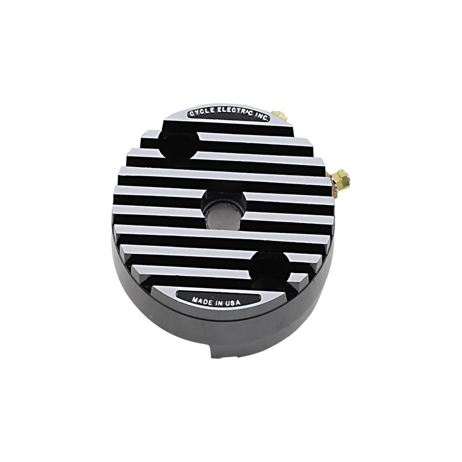 A black and white striped plate on a white background featuring the Cycle Electric CE-500 Replacement Regulator for DGV-5000 Generator.