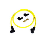 A set of Wyatt Gatling Yellow Suppression Core 7mm Universal Spark Plug Wire Kit - Black Ends.