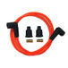 A set of Orange 7mm Universal Spark Plug Wire Kit - Black Ends by Wyatt Gatling.