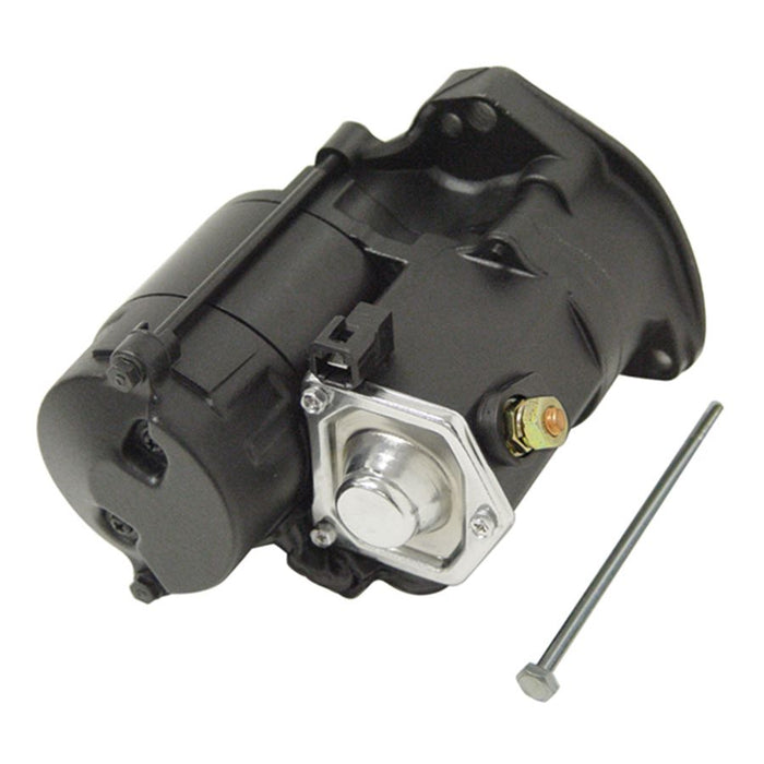 A black V-Factor High Performance Starter Motor- Black 89-06 Big Twin (Except 06 Dyna) OEM