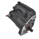 A black Moto Iron® Starter Motor for 1989-2006 Harley-Davidson Big Twin models is shown with two metal mounting bolts beside it on a white background.