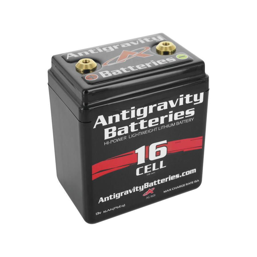A compact AntiGravity Lithium Battery - 16 Cell AG-1601 - Small Case on a white background.