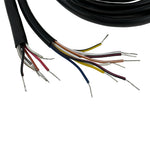 The Moto Iron® 8" Handlebar Wiring Extension Kit With Switches for Harley-Davidson 2007-2013 features wired buttons for horn, lights, turn signals, start, and engine functions.