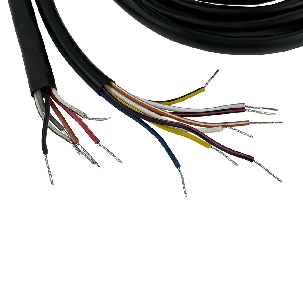 The Moto Iron® 8" Handlebar Wiring Extension Kit with Switches for Harley-Davidson 1996-2006 includes wired switches for horn, lights, turn signals, engine start, and stop—all with organized wiring for easy installation.