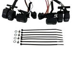The Moto Iron® 8" Handlebar Wiring Extension Kit with Switches for Harley-Davidson 1996-2006 includes wired switches for horn, lights, turn signals, engine start, and stop—all with organized wiring for easy installation.
