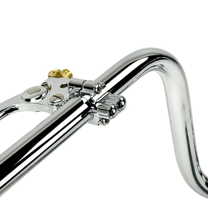 Four Moto Iron® Brake/Clutch Mounted Switches and black handlebar switch housings are arranged diagonally on a white background.