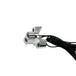 Four Moto Iron® Brake/Clutch Mounted Switches and black handlebar switch housings are arranged diagonally on a white background.