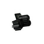 Four Moto Iron® Brake/Clutch Mounted Switches and black handlebar switch housings are arranged diagonally on a white background.