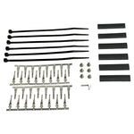 The Moto Iron® 8" Handlebar Wiring Extension Kit with switches for Harley-Davidson 1996-2006 includes wired switches for indicators, horn, lights, start, and run plus multicolored wires—ideal as a handlebar extension.