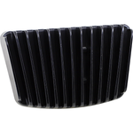 A close-up of a black and silver rectangular air vent with vertical slats, resembling the Drag Specialties Voltage Regulator for 2017-2024 Harley-Davidson Touring motorcycles by Drag Specialties.
