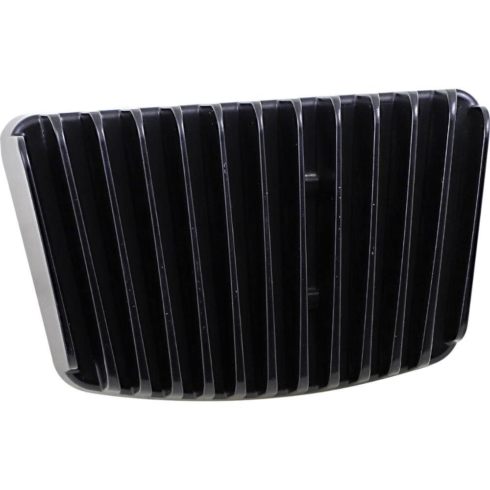 A close-up of a black and silver rectangular air vent with vertical slats, resembling the Drag Specialties Voltage Regulator for 2017-2024 Harley-Davidson Touring motorcycles by Drag Specialties.
