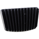 A close-up of a black and silver rectangular air vent with vertical slats, resembling the Drag Specialties Voltage Regulator for 2017-2024 Harley-Davidson Touring motorcycles by Drag Specialties.