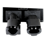 The Drag Specialties Voltage Regulator for 2014-2022 Harley-Davidson Sportster is a black electronic heat sink with two connectors and multiple cooling fins, designed to ensure reliable voltage regulation for your motorcycle.
