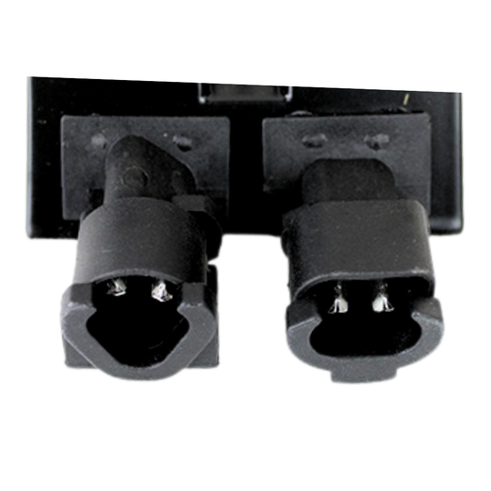 The Drag Specialties Voltage Regulator for 2014-2022 Harley-Davidson Sportster is a black electronic heat sink with two connectors and multiple cooling fins, designed to ensure reliable voltage regulation for your motorcycle.