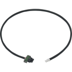 The Namz 15" Speedometer Extension/Conversion Harness for 2018-2024 Harley-Davidson Softail features a black cable with a rectangular green and black connector on one end and a small white connector on the other, coiled in a loop.