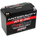 Three AntiGravity RE-START Series Lithium Batteries are displayed in a staggered arrangement on a white background. Each lightweight LiFePO4 battery features innovative RE-START technology for enhanced performance and reliability.