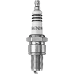 Two NGK Spark Plugs for Harley-Davidson Shovelhead and Evolution side by side, one white with blue text and one silver with the word “IRIDIUM” printed on the ceramic insulator.