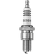 Two NGK Spark Plugs for Harley-Davidson Shovelhead and Evolution side by side, one white with blue text and one silver with the word “IRIDIUM” printed on the ceramic insulator.