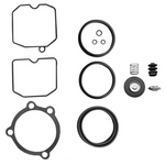 The Mid-USA Rebuild Kit for Harley-Davidson CV Carburetor by Mid-USA includes gaskets, o-rings, a spring, rubber boot, needle valve, and diaphragm displayed on a white background.