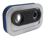 The Mid-USA High Flow Washable Air Cleaner Element, designed for 1988-2003 Harley-Davidson Evolution Sportster models, features a rectangular design with a metal frame and black foam gasket, making it an ideal replacement air filter.