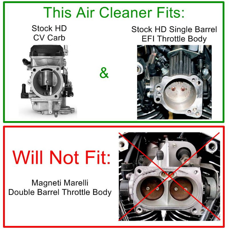 TC Bros. Louvered Air Cleaner for Harley-Davidson CV Carburetors and E