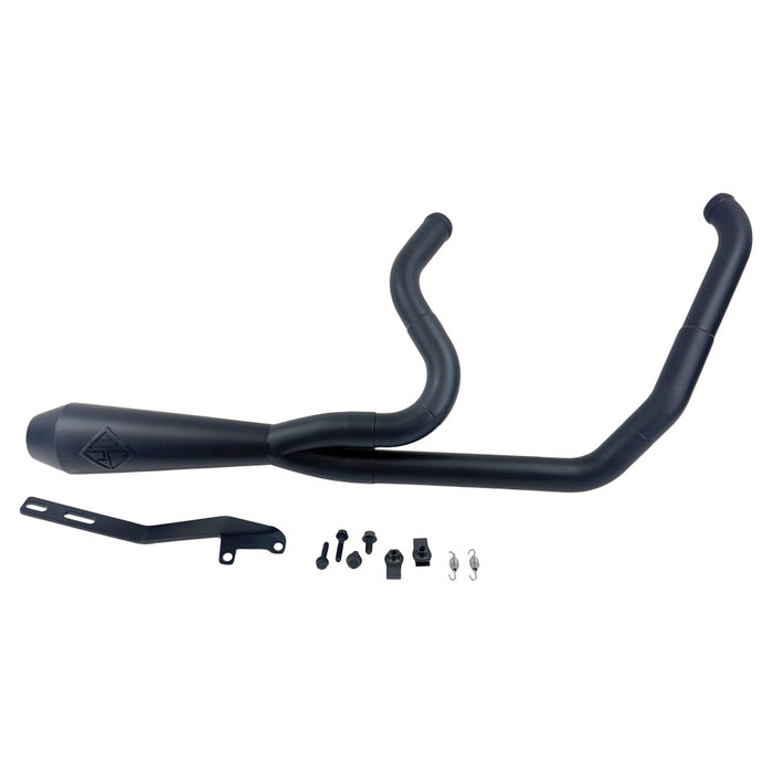 A SP Concepts Lane Splitter Exhaust Dyna 1999-2005 (Black) is sitting on a table.