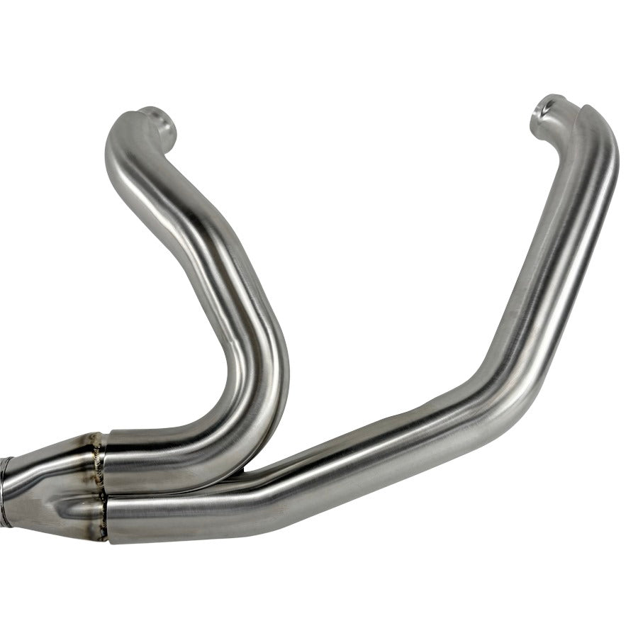 Motor Stage Slip-On Muffler FLH/FLT用 sus Road Rage III 2-into-1 Stainless Exhaust 18-24 FXBB/FXLR/FXFB/FLSL