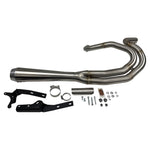 A Harley-Davidson motorcycle with a Bassani Road Rage III Stepped 2-into-1 Stainless Exhaust 1991-17 FXD Dyna (91-17 w/mids)(07-17 w/forwards) on a white background.