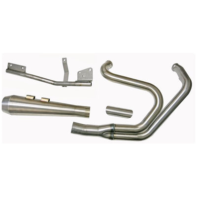 A Bassani Road Rage III 2-into-1 Stainless Exhaust 2004-21 Sportster w/mid controls exhaust pipe kit for a Harley Davidson Sportster motorcycle.