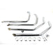 A set of chrome MCM Sportster Drag Pipe Set w/Heat Shields - 1986-2003 Models with a chrome finish for a motorcycle.