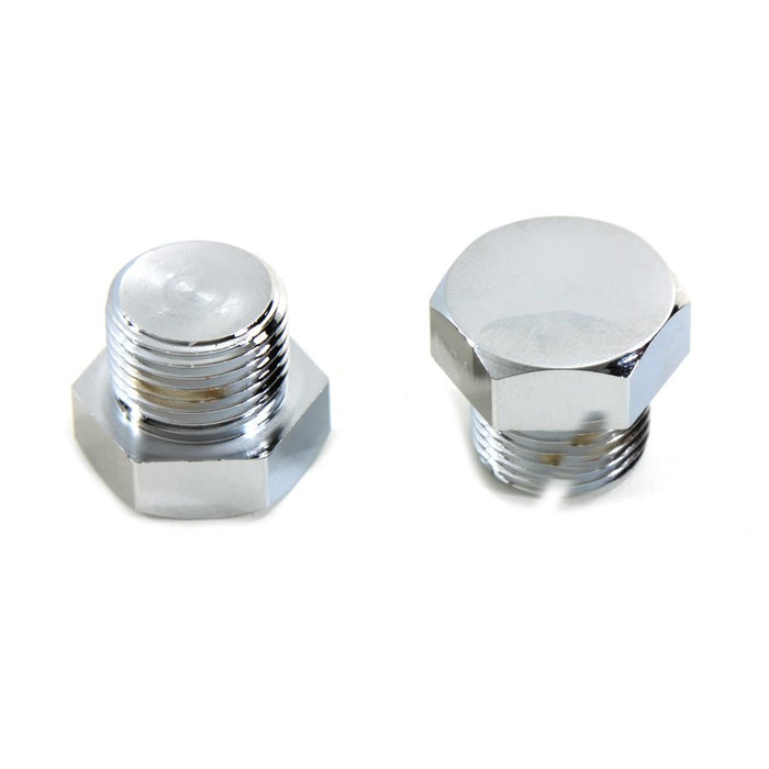 Two Wyatt Gatling 18mm- Exhaust Oxygen Sensor Plugs (pair) on a white background.