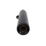 A black S&S 4-1/2" Grand National Slip-On Muffler Harley Nightster RH975 2022-UP exhaust pipe on a white background.