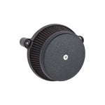 A black Arlen Ness Stage 1 Big Sucker For Milwaukee-Eight air filter on a white background.