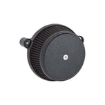 A black Arlen Ness Stage 1 Big Sucker For Milwaukee-Eight air filter on a white background.