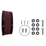A set of S&S Stealth Air Stinger Air Cleaner Teardrop Kit for 2017-2024 Harley M8 - Gloss Black parts for a camera. (Brand: S&S Cycle)