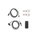 A set of Dynojet Power Vision 3 06-13 Touring, 06-10 Softail, 06-11 Dyna & 07-13 Sportster J1850 ECM cables and a remote control for a car, serving as fuel tuner to optimize the car&