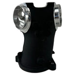 An image of a Premium 55mm CNC Ported Black Manifold for M8 Models by S&S Cycle on a metal surface with performance.