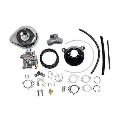 Upgrade your Harley-Davidson with a Super E Carburetor and Stealth Air Cleaner Kit from S&S Cycle for improved power and performance.