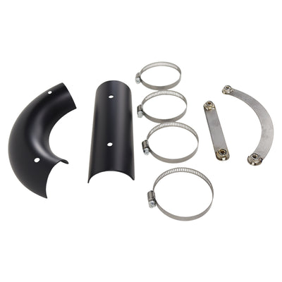 A SP Concepts motorcycle exhaust with SP Concepts Black Heat Shields for All M8 Softails & Baggers, 99-05 Dyna, 06-17 Dyna.