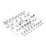 The XS-Performance Yamaha XS650 Top End Fastener Set (1972–1983) includes organized metal bolts, nuts, and washers—ideal for your engine's top end.