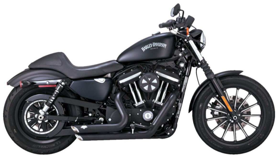 Shortshots Staggered Exhaust System 2014-2021 Sportster - Black
