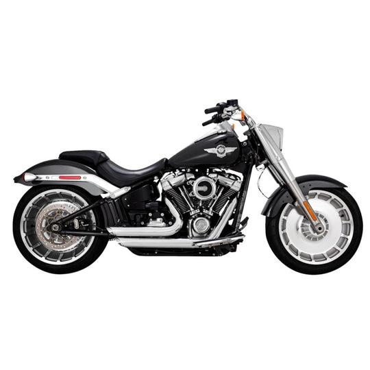 Harley-Davidson M8 Softail equipped with the Vance & Hines Shortshots Staggered Exhaust System - Chrome.