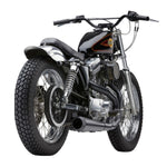 Classic black motorcycle with Cobra El Diablo Sportster 2:1 Exhaust - Black - 4" For '86-'03 XL Models accessories isolated on a white background.