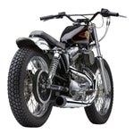 Classic motorcycle with Cobra El Diablo Sportster 2:1 Exhaust - Chrome - 4" For '86-'03 XL Models isolated on white background.