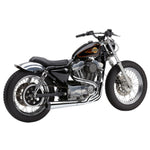 Classic motorcycle with Cobra El Diablo Sportster 2:1 Exhaust - Chrome - 4" For '86-'03 XL Models isolated on white background.