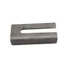 The TC Bros. DIY Weld-In Exhaust Mount Channel is a metal cylinder with a U-shaped slot, perfect for custom or DIY exhaust projects. Shown here against a white background, it's made by TC Bros.